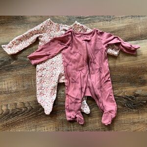Carter's Pink and Floral Kids Footies Set